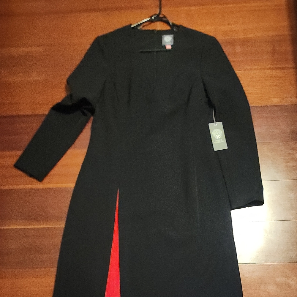 Vince Camuto Black Dress with Red Detail